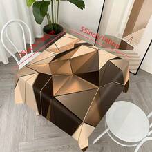 1 件几何图案桌布，抽象几何印花设计桌布，适合派对、餐厅餐桌装饰、家居装饰和户外装饰 - 黑色 - 查看 12