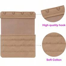 4 Hook Bra Extenders, Soft Stretchy Comfortable Strap Extender - Skin Color - View 10