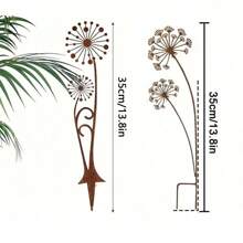 1 Stück natürlich rostiges Metall Gartenstecker Deko, modernes Blumendesign, witterungsbeständiges rustikales Äußeres, geeignet für Garten, Terrasse, Balkon, Blumentopf, perfektes Muttertagsgeschenk, Gartendekoration, Gartenausstattung