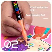 12-Farben-Set hautfarbener wasserlöslicher Soft-Tip Marker, deckend und stapelbar, Studentenwasserfarben-Stifte, kein Drücken nötig, Kunstmalerei, Handzeichnung, Graffiti-Stift, wasserdicht, Schulbeginn, Schulmaterial