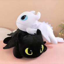 1 pieza - 2025 Nuevo-Lindo muñeco de peluche pequeño de dragón de dibujos animados Toothless Dragon Dol Almohada de animal de peluche.Gran regalo para cumpleaños, feriados, regalo perfecto