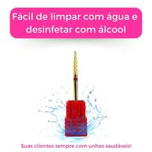 Arte Seducao Broca Tungstênio Dourada F-Gold Small Cone Unha Gel Fibra Manicure Nail Designer