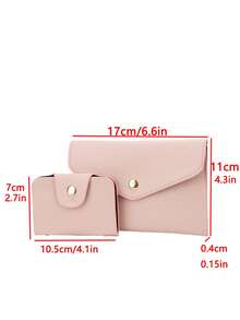 Set Of Fashion Women Letter Patchwork Shoulder Bag & Handbag - Pink - View 5