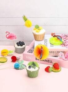 40 piezas. Surtido de Palillos Decorativos de Bambú Estilo Hawaiano para Cocteles, Pasteles y Decoración de Fiestas de Playa Hawaianas