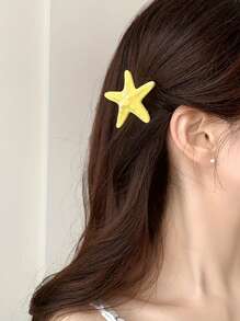 5pcs Star Hairpins - Bohemian Beach Hairpins With Soft Color Block Designs, Light Plastic Hairpins For Women, Cute Animal Hairpins With Bangs And Chinons, Cute Hairpins, Bangs Management, Fun Aesthetics.