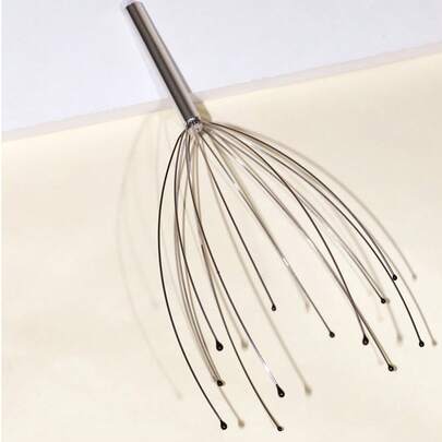 Cirelle 1pc Silver Octopus Head Massager, Steel Wire Soul Extract Scalp Massage Claw,Hair,Hair Tools,Hair Care,School,Back To School,Travel,Travel Essentials,Home Essentials,Spa,Massage Tool,Massage,Massager,Spa
