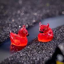 6/10/20pcs Halloween Devil Duck Mini Landscape Moss Decor DIY Accessories, Resin Crafts, Ducks, Rubber Ducks, Duck Figurines, Mini Ducks, Small Resin Animals - Multicolor - View 3