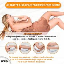 Almohada Ortopédica para Piernas - Espuma de Memoria Ergonómica, Alivia Dolores en Rodilla, Cadera y Columna - Blanco - Ver 5