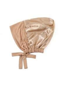 1 pièce Bandeau/bandana élastique à cordon de serrage de couleur unie avec doublure intérieure pour femme