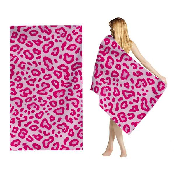 Fashionable Leopard Print Beach Towel - Luxurious Soft Quick-Dry Super Fine Fiber, Lightweight Portable, Modern Design, 4 Sizes Available, Suitable For Beach Lovers And Travelers, Summer Gift Option, Beach Towel Beach Essentials