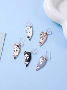 1pc Cute Cat Resin Anti-Dust Plug Decoration For IPhone, Android, USB-C Ports