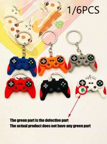 1/6 Piece Set Of Cartoon Creative Silicone Game Console Keychains For Boys And Girls, Car Keys/Luggage Pendant Decorations, Suitable For Pendant Gifts For Classmates And Friends