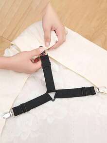 1/2/4pcs/Set Adjustable Elastic Bed Sheet Straps Fasteners Set - Knitted Sheet Holders For Secure Bedding - Hand Wash Only Non-Slip Grippers For Mattress, Sofa, And Tablecloth - Universal Fit Sheet Clips, Triangle Bed Sheet Holders, Sheets Fasteners Clips, Adjustable Sheet Suspenders, Mattress Gripper Clips, For Bed Mattress Cover - Multicolor - View 13