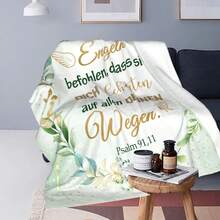 Christian Gifts, Cozy Blanket, Fluffy With Bible Verse, Gift Ideas, Religious Inspirational Gifts For Women And Men, Soft Blanket, 130 X 150 Cm - 綠色 - 查看 5