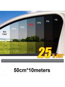 1 Roll 50x300cm/19.68*118.11in 1/5/15/25/35/50% VLT Car Window Tint Window Privacy Film, Car Shade Front Windshield, Heat & UV Block And Scratch Resistant, Blackout Window Film Auto Car Windshield Sun Shade Roll