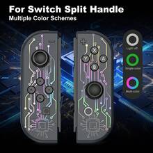 控制器 Joypad 兼容 Switch/Switch Oled/Switch Lite，带 RGB 灯光效果，支持 Switch 控制器/屏幕截图/唤醒/6-Asix 运动控制/双重振动 - 黑色 - 查看 3