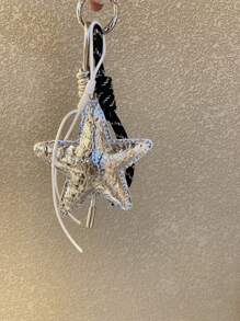 Pendentif Pentagramme doré, accessoire porte-clés Sweet Love, artisanat fait main, cadeau mignon pour les voyages, les vacances, la décoration de sac de mode Y2K, convient aux jeunes garçons, filles, étudiants, Fête des mères, Pâques, accessoires de voiture pour femmes