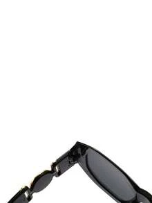 1 Pair Women's New Asymmetrical Large Frame Black European And American Fashion Decorative Fashion Glasses - Black - View 6