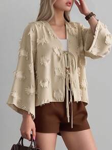 Camisa de mujer de verano de buena calidad con abertura frontal, tirantes con flecos y sin mangas - Multicolor - Ver 3