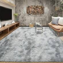 Super Soft Area Rugs For Living Room Fluffy Area Rugs With 4 Anti-Slip Rug Backing Grippers For Bedroom Non-Slip Plush Carpet For Playroom Soft Shaggy Rug For Nursery  Fuzzy Rug For Dorm Room Cool Color Palette Rugs For Girs And Boys Decorate Your Home! - Nhuộm tie-dye màu xám - Xem 7