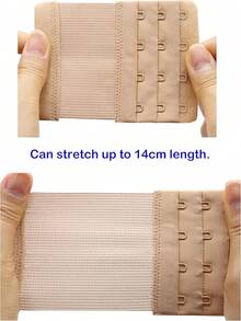 4 Hook Bra Extenders, Soft Stretchy Comfortable Strap Extender - Skin Color - View 5