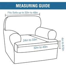 Sofa Cover 3 Piece T Cushion Loveseat Slipcovers Thick Velvet Couch Cover Stretch T Cushion Sofa Covers For 2 Cushion Couch With 2 Individual T Cushion Covers Washable, Stone Blue - 灰褐色 - 查看 2