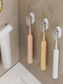 Bathroom Toothbrush Holder For Home Use, Wall-Mounted Minimalist Dustproof Toothbrush Hanger Without Drilling, With Automatic Closing Cover,Toothbrush Storage Shelf,Simple Portable Organiser For Bathroom,Dustproof Toothbrush Organiser With Cover