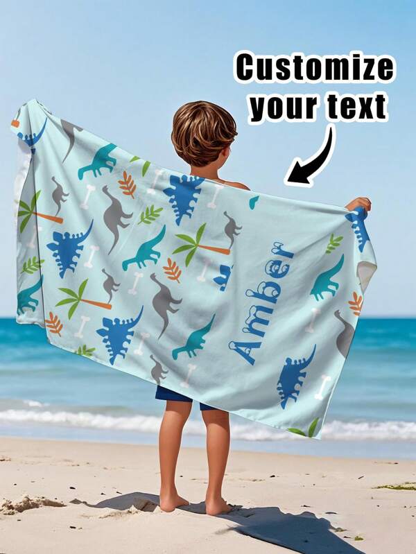 1 Stück Badetuch mit individuellem Text, Strandtuch, Kinderhandtuch