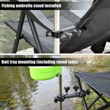 2pcs Multi-Function Fishing Chair Bracket - Includes Round Tube - Can Be Used As Umbrella Holder, Rod Support Rack, Bait Plate Holder, Camper Umbrella Rack Etc. Fishing Umbrella Bracket Clamp, Camper Umbrella Rack Connector