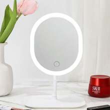 Adjustable LED Makeup Mirror, Smart 3-Color Lighting, Brightness Adjustable, One-Touch USB Charging, 180° Rotating High-Definition Tabletop Mirror, Detachable & Portable Tray, Travel Electronic Cosmetic Mirror, Suitable For Bedroom, Bathroom, Bedside Table, Dorm, Great Gift For Mother's Day, Birthday, Women, Create Beautiful Makeup - Multicolor - View 13