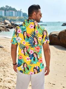 Custom Summer Hawaiian Shirts, Personalized With Stylized Portraits Of Men, Women, Children, Pets, Cartoons, Holiday Themes - Fun And Interesting Shirts Ornamental,Dawg Stylish,Fashion,Hipster,Contracted,Easy Costume,Modest Fashion,Minimal Chic,Casual Custom,Unique,Personalized Ideal Gifts For Him Family,Boyfriend,Friends,Children