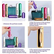 Set de 5 pulverizadores de perfume recargables y portátiles de mini tamaño, botella de perfume con atomizador premium de 5ml para viajes