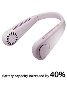 新款便携式无叶挂颈风扇，第三代懒人USB充电小风扇，涡流出风口，3档风速可调