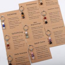 Natural Crystals Keychain New Beginnings, Small Healing Stones Keychain Anxiety Relief. Healing Crystals