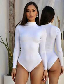 BODY HIGH NECK LONG SLEEVE CACHARREL SECOND SKIN - White - View 2