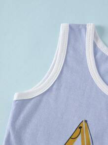 6 pièces/Set Vêtements de nuit d'été pour garçons 100% coton Ensemble débardeur et short, Ensemble pyjama jeune garçon motif espace fin