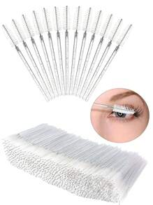 200 PIÈCES 100 PIÈCES 50 PIÈCES Baguettes de mascara jetables, brosses Spoolies en cristal pour extensions de cils, brosses pour les cils et les sourcils Spoolies, applicateur de baguette pour cils, kits de maquillage (blanc)