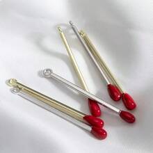 2/6 piezas surtidas de cerillas doradas estilo Y2K, cerillas, colgantes esmaltados de aleación, adecuados para hacer joyas de moda DIY