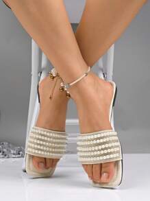 Sandalias de moda para mujer con lentejuelas, minimalistas y prácticas, multifuncionales