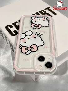 Sanrio Funda de iPhone estilo dulce y fresco de Hello Kitty compatible con iPhone 11 12 13 14 15 16 Pro/Pro Max/Plus, funda de teléfono móvil de material TPU linda, elegante y exquisita, ligera y cómoda, adecuada para senderismo, actividad física, ocio, campamento al aire libre y fiesta de natación escolar, regalo ideal para amigos/familia
