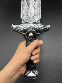 1pc Plastic Roman Toy Sword - Pretend Play , Nordic Knight, Viking And Roman Warrior Costume, Medieval Viking Weapons Knife Sword, Wide Sword For Halloween, Easter Party Decoration Props - Multicolor - View 6