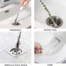 1/2pcs Hair Drain Catcher Cleaning Brush, Flexible Sink Pipe Drain Cleaner Tool, Bathroom Kitchen Sink Drain Clog Remover, Cleaning Supplies