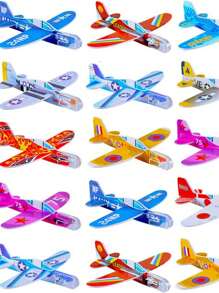 20pcs - Random Color Foam Glider Planes, Paper Airplanes, Party Favor Filler Bags, Outdoor Flying Toys, Bulk Men And Women Prize - Party Favors - Easter Egg Fillers, Christmas