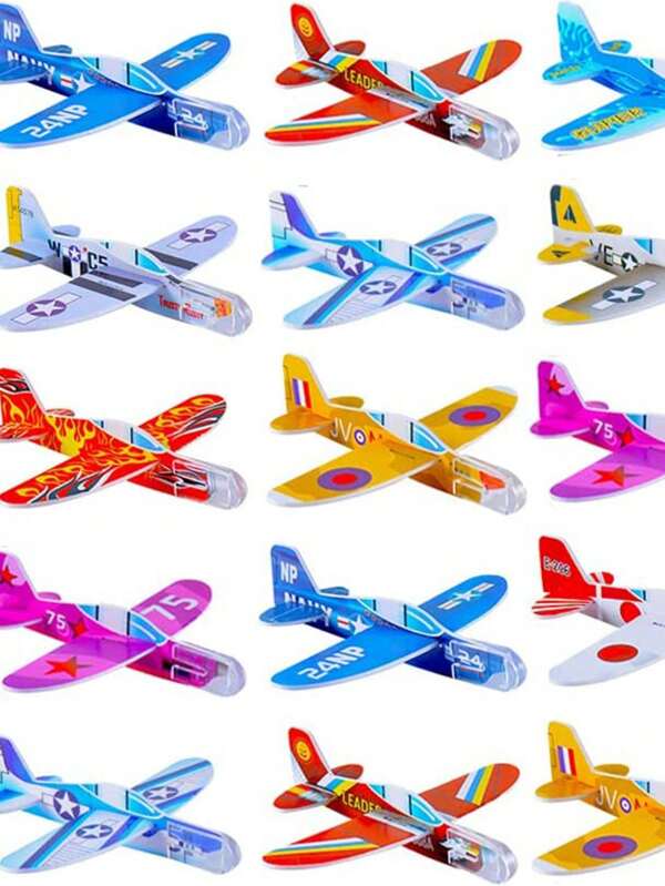 20pcs Assorted Color Foam Glider Planes, Paper Airplanes, Party Filler Gift Bag Stuffers, Outdoor Flying Toys, Bulk Men & Women Prize - Party Favors - Easter Egg Fillers