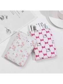 Sanrio Sanrio Mode Schleife Hallo Kitty Passcover für Damen Reisenotwendigkeiten Passhülle Cartoon Stitch Flugticket Passport Halter Urlaubsnotwendigkeiten Urlaubsreisebeutel Reisezubehör