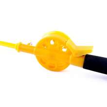 Mini Ice Fishing Rod 33cm Yellow Plastic Beginner Lake Pond River Fishing Reel Pole - Yellow - View 3