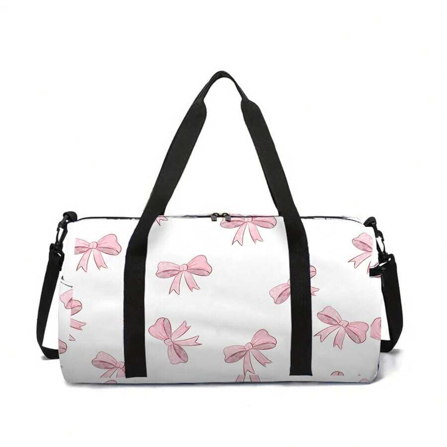 Bow Pattern Printed Large Capacity Travel Duffel Bag Travel Bag Handbag Luggage Bag For Travel For Business For Vacation Holiday Portable Multifunction Unisex Weekender Bags