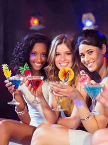 40 piezas. Surtido de Palillos Decorativos de Bambú Estilo Hawaiano para Cocteles, Pasteles y Decoración de Fiestas de Playa Hawaianas