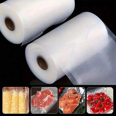1 rolka worka próżniowego do żywności Maszyna do pakowania próżniowego świeżej żywności w worki do długotrwałego przechowywania nadaje się do wszystkich maszyn do pakowania próżniowego, przechowywania, organizera, kuchni, podróży, artykułów kuchennych, narzędzi kuchennych, rzeczy kuchennych.
