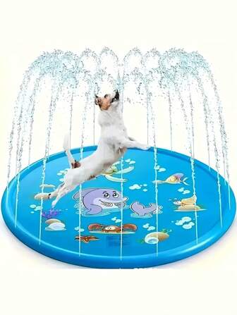 1 stuk Zomer Buitenspel Kleurrijke PVC Waternevel Interactieve Spelmat Geschikt Voor Volwassenen - Een Interactieve Buitenwaternevelmat met Zeedierontwerp, Een Interessante Watervrije Spelmat Geschikt voor Tuinen of Parken, Waterspeelgoed, Waterspeelgoed voor Huisdieren, Huisdierspeelgoed en Een Vrolijk Huisdierbadje